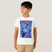 Pop Muzikanten Blauwe Paarse Art Print T-shirt (Voorkant volledig)