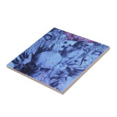 Pop Muzikanten Blauwe Paarse Art Print Tegeltje (Zijkant)