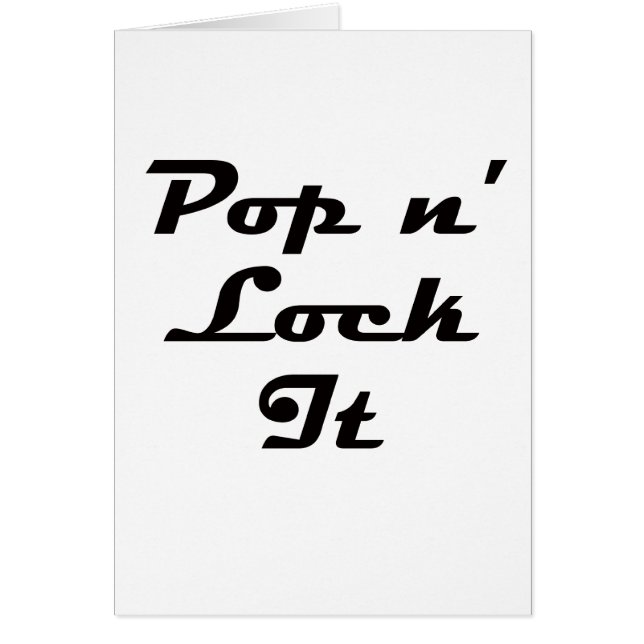 Pop n' Lock it (Voorkant)