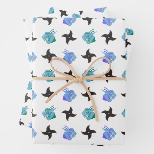 Pop Ninja Throwing Star Inpakpapier Vel (In situ)