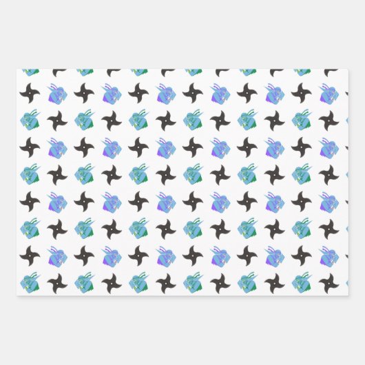Pop Ninja Throwing Star Inpakpapier Vel (Voorkant)
