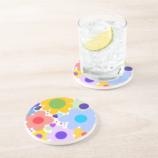 Pop Omhoog Bloemen Zandsteen onderzetter (Zijkant)