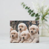 Pop omhoog! Puppies Briefkaart (Staand voorkant)