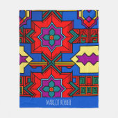 Pop omhoog zeshoekige bloemetjes Rood Blauw Isomet Fleece Deken (Voorkant)