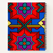 Pop omhoog zeshoekige bloemetjes Rood Blauw Isomet Notitieboek (Achterkant)