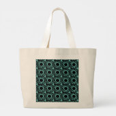 Pop ontwerp in blauw groen grote tote bag (Achterkant)