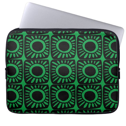 Pop ontwerp in groen laptop sleeve (Voorkant)