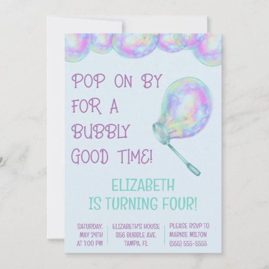 Pop op door voor een Bubbly Good Time! Bubble Verj Kaart (Voorkant)
