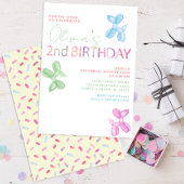 Pop op meer dan 2e verjaardag Balloon Dog Invite Kaart