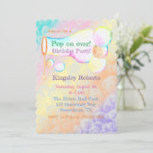 Pop Op Over Bubbles Kids Verjaardagsfeestje Kaart (Staand voorkant)