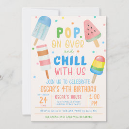 Pop op Over en Chill Ice-cream Kids Verjaardag Kaart