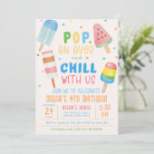 Pop op Over en Chill Ice-cream Kids Verjaardag Kaart (Staand voorkant)