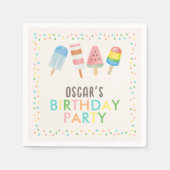 Pop op Over en Chill Ice-cream Kids Verjaardag Servet (Voorkant)