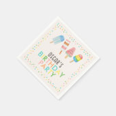 Pop op Over en Chill Ice-cream Kids Verjaardag Servet (Hoek)