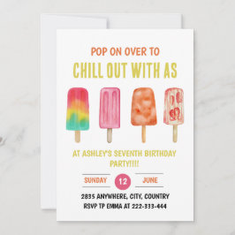Pop op over en chill popsicle kinderen verjaardag kaart