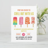 Pop op over en chill popsicle kinderen verjaardag kaart (Staand voorkant)