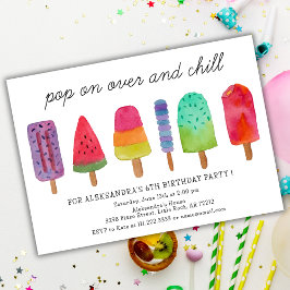 Pop op Over en Chill Popsicle verjaardagsfeestje Kaart