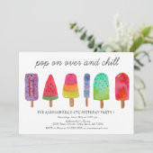 Pop op Over en Chill Popsicle verjaardagsfeestje Kaart (Staand voorkant)