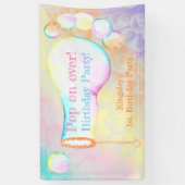 Pop op Over Kids Verjaardagsfeestje Spandoek (Verticaal)