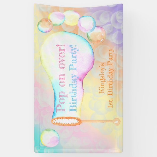 Pop op Over Kids Verjaardagsfeestje Spandoek (Verticaal)