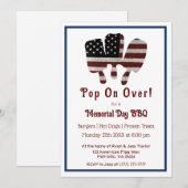 Pop op Over Memorial Day Popsicle Amerikaanse vlag Kaart (Voorkant / Achterkant)