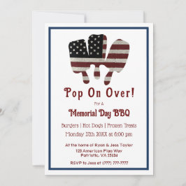 Pop op Over Memorial Day Popsicle Amerikaanse vlag Kaart