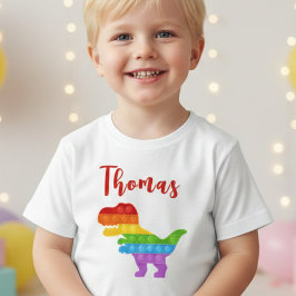 Pop op over! Pastel pop it dino boy Kinder Shirts