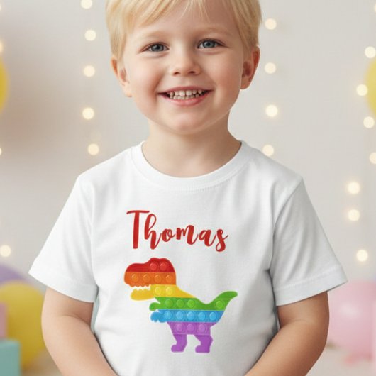 Pop op over! Pastel pop it dino boy Kinder Shirts
