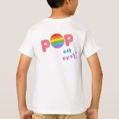 Pop op over! Pastel pop it dino boy T-shirt (Achterkant)