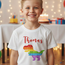 Pop op over! Pastel pop it dino boy T-shirt