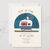 Pop op Over Patriottische Camper 4 juli BBQ Kaart (Voorkant)