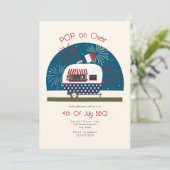 Pop op Over Patriottische Camper 4 juli BBQ Kaart (Staand voorkant)