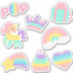 Pop op over! pop het kind voor meisje sticker pack