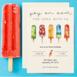 Pop op Over Popsicle Aangepaste Verjaardagsuitnodi Kaart