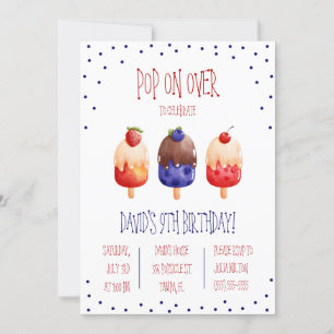 Pop op Over! Popsicle thema verjaardagsfeestje Kaart