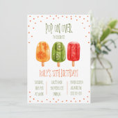 Pop op Over! Popsicle thema verjaardagsfeestje Kaart (Staand voorkant)