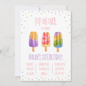 Pop op Over! Popsicle thema verjaardagsfeestje Kaart (Voorkant)