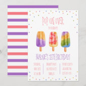 Pop op Over! Popsicle thema verjaardagsfeestje Kaart (Voorkant / Achterkant)
