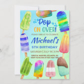 Pop op over popsicles - zomervakantie - uitnodigin kaart (Voorkant)