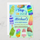 Pop op over popsicles - zomervakantie - uitnodigin kaart (Voorkant / Achterkant)