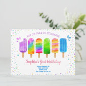 Pop op over Summer Ice Cream Girl Birthday Party Kaart (Staand voorkant)