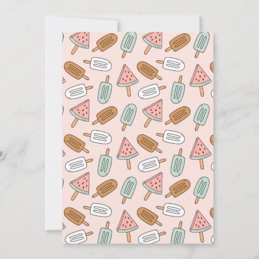 Pop op Over Summer Popsicle Verjaardagsfeestje Uit Kaart (Achterkant)
