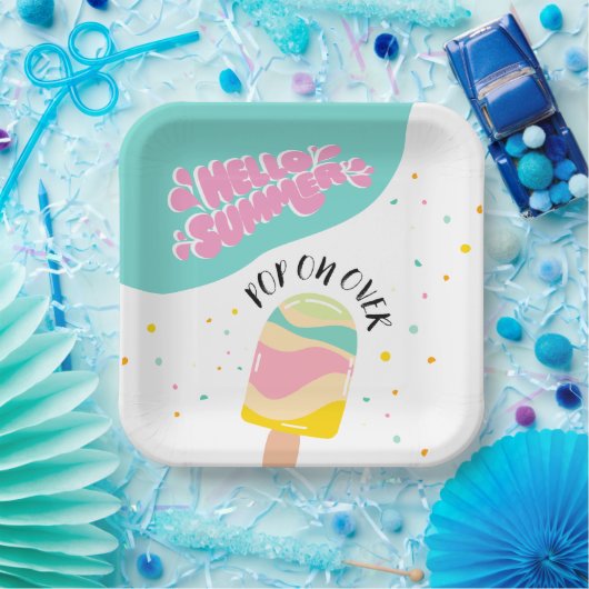 Pop op over verjaardagsfeestje papieren bordje (Feest)