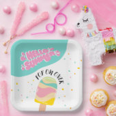 Pop op over verjaardagsfeestje papieren bordje (Feest)