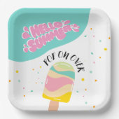 Pop op over verjaardagsfeestje papieren bordje (Voorkant)