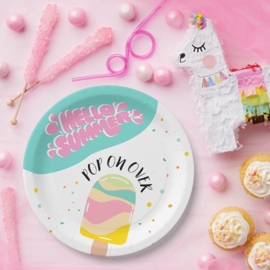 Pop op over verjaardagsfeestje papieren bordje (Feest)