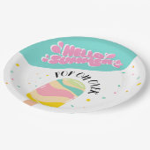 Pop op over verjaardagsfeestje papieren bordje (Gekanteld)