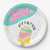 Pop op over verjaardagsfeestje papieren bordje (Voorkant)