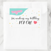 Pop op over verjaardagsfeestje rechthoekige sticker (Tas)