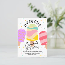 Pop op Over Verjaardagsfeestuitnodiging Briefkaart